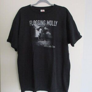 Vintage 2004 Flogging Molly Tour T-Shirt Men's XL Black Within A Mile of Home